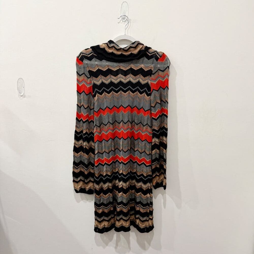 M Missoni Chevron Metallic Thread Midi Shift Dress Multi Women's Size 38 / US 2